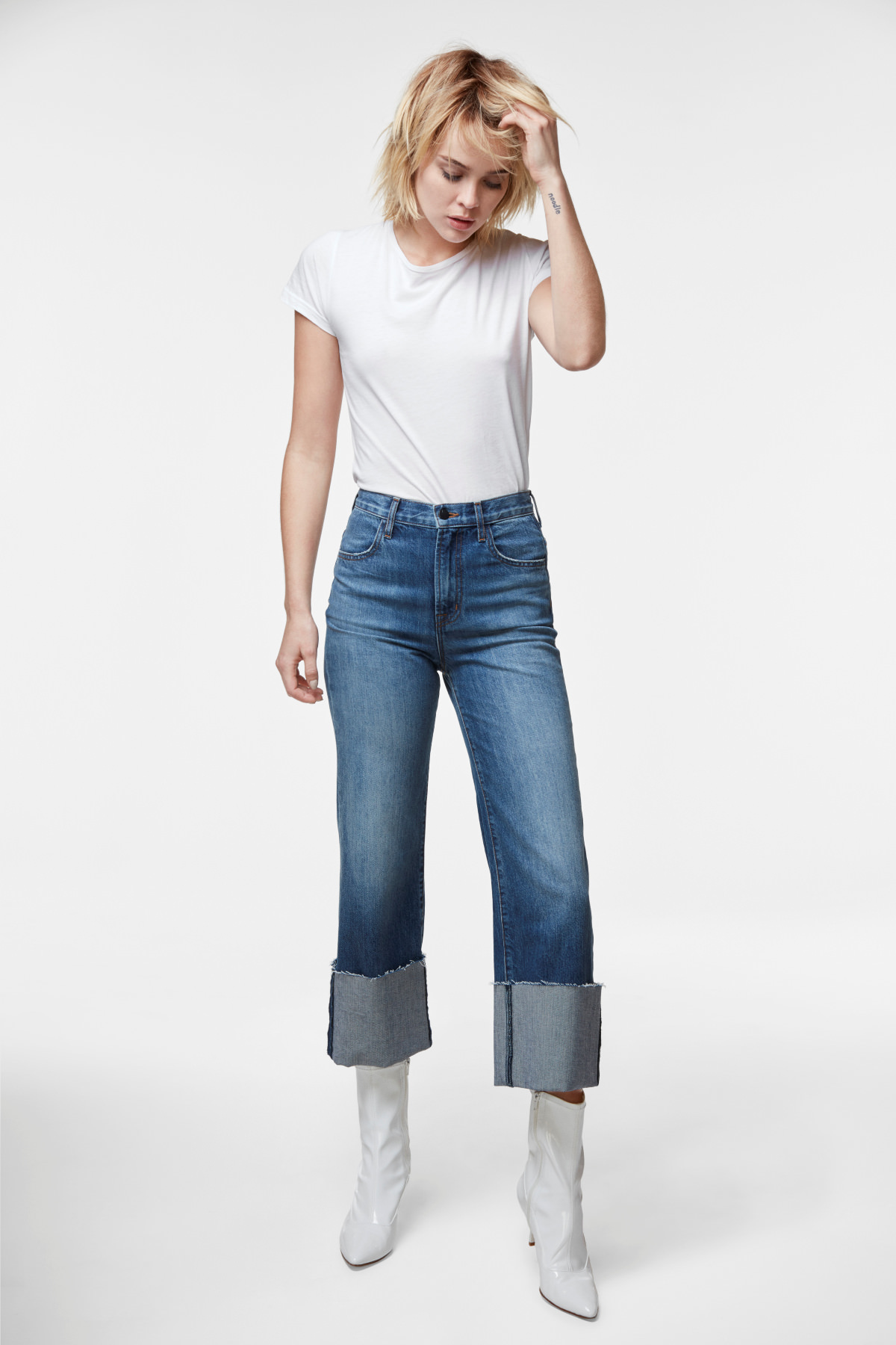 J Brand Joan High Rise Wide-Leg Crop Jeans