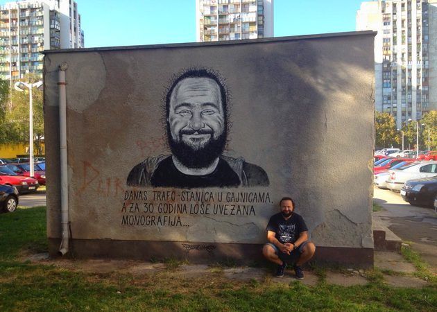 'Today a power transformer station in Gajnice and poorly binded monograph in 30 years...' mural za MUU u Gajnicama, Zagreb MUU, 2012.