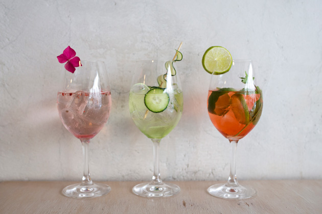 Gin Tonic Rose, Gin Tonic Cucumber i Tocco Rosso