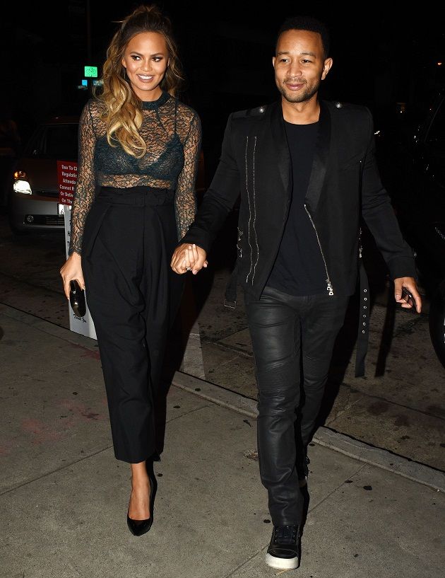 Chrissy Teigen & John Legend arriving at Craig's restaurant in LA