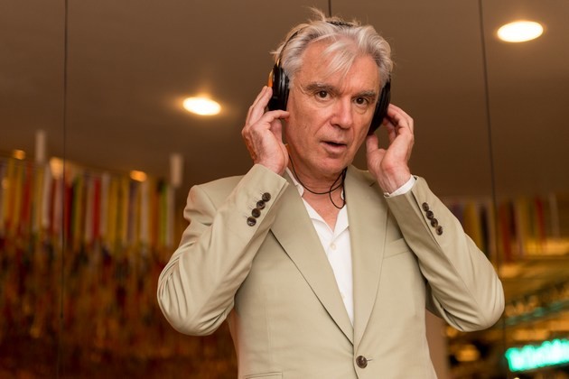 LONDON, ENGLAND - AUGUST 17: David Byrne poses in the "Listening Lounge" during the Meltdown Festival launch at Southbank Centre on August 17, 2015 in London, England. (Photo by Ian Gavan/Getty Images)