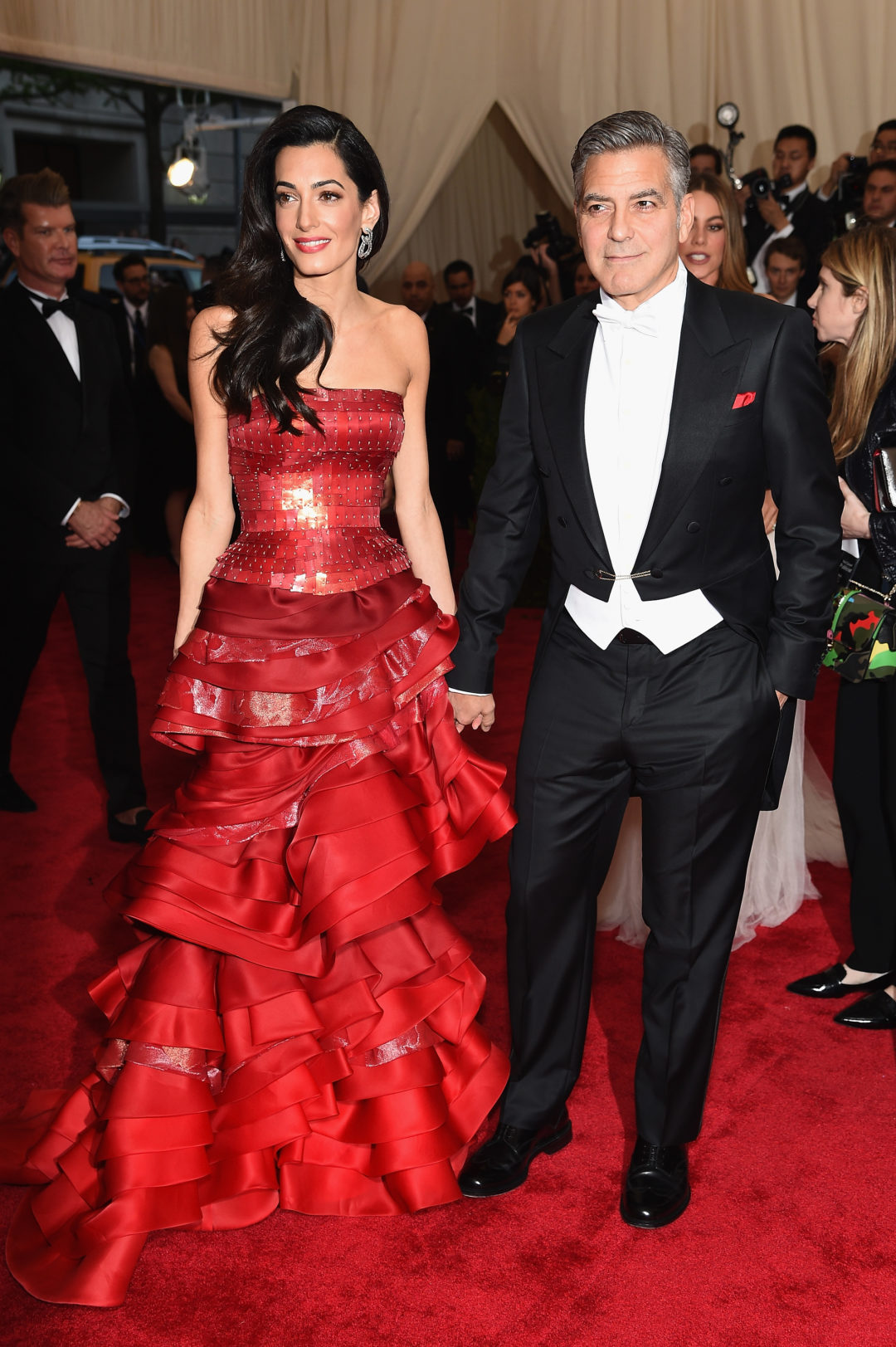 NEW YORK, NY - MAY 04: Amal Clooney and George Clooney attend the "China: Through The Looking Glass" Costume Institute Benefit Gala at the Metropolitan Museum of Art on May 4, 2015 in New York City. (Photo by Dimitrios Kambouris/Getty Images)