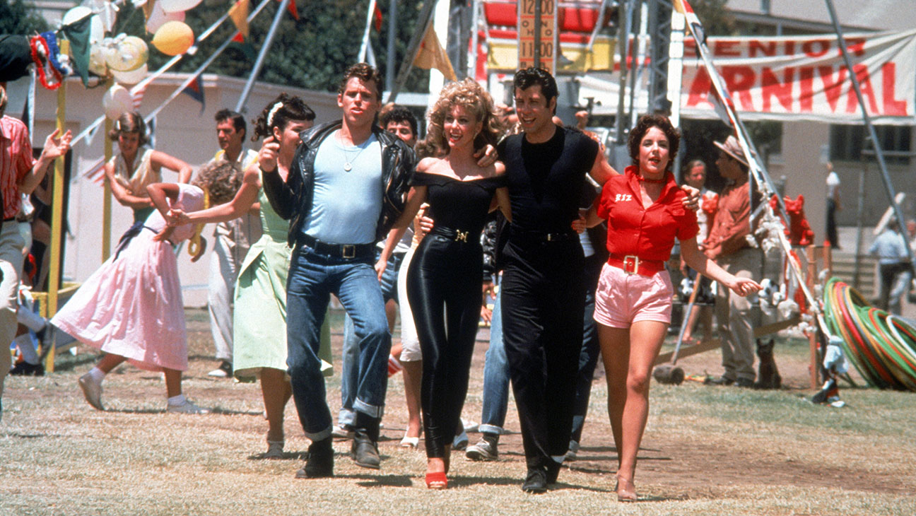 Grease (1978) Directed by Randal Kleiser Shown in foreground from left: Jeff Conaway, Olivia Newton-John, John Travolta, Stockard Channing