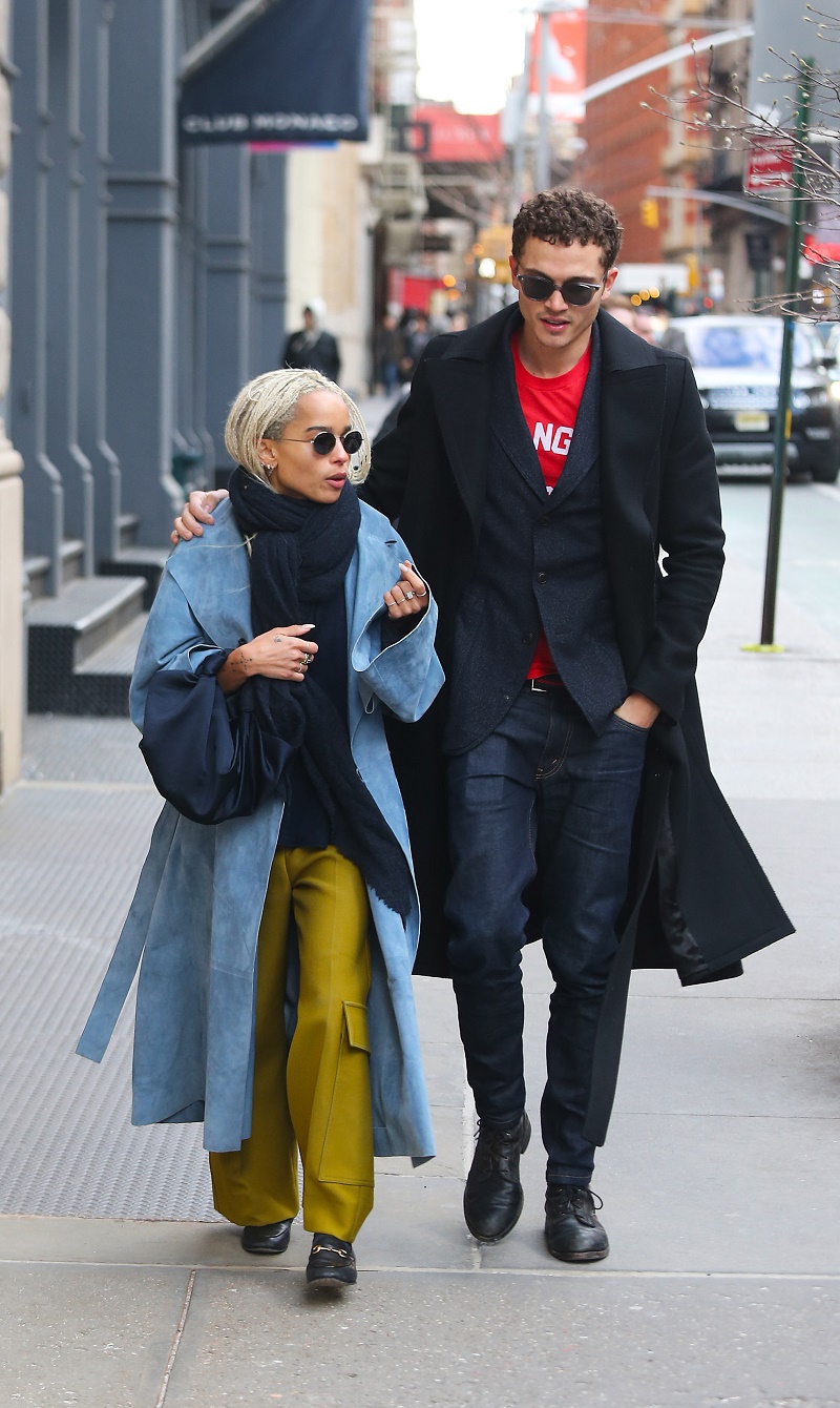 Zoe Kravitz and new boyfriend, Karl Glusman, stroll in Soho; Zoe looking a bit sad at times in NYC