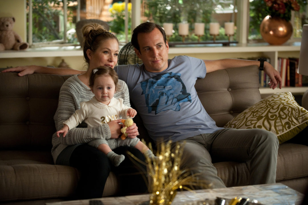 UP ALL NIGHT -- "New Year's Eve" Episode 113 -- Pictured: (l-r) Delaney prince as Amy, Christina Applegate as reagan, Will Arnett as Chris -- Photo by: Colleen Hayes/NBC