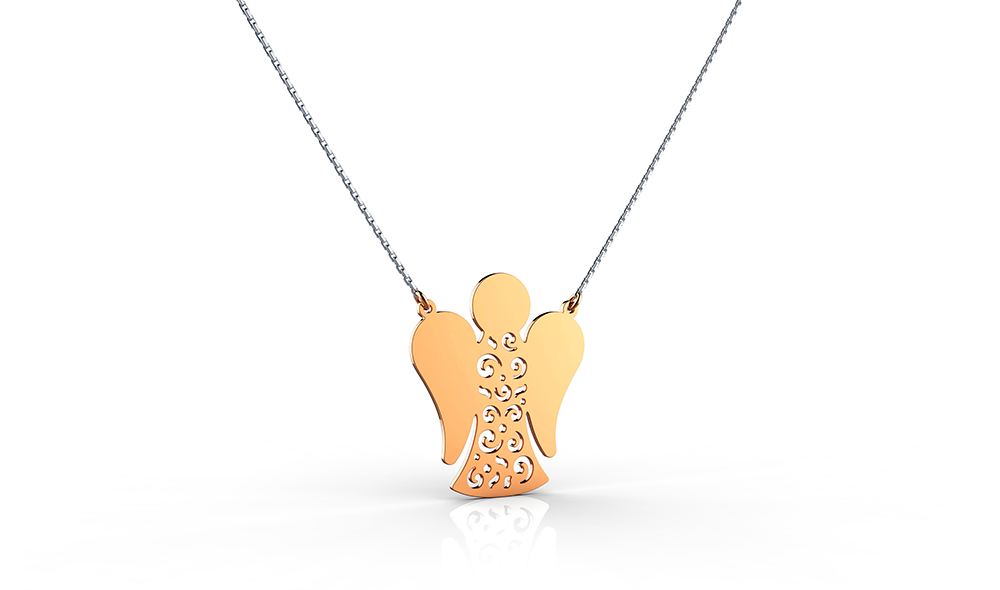 Anđeo srebrna ogrlica u rosegold pozlati, redovna cijena 4660kn, Zaks
