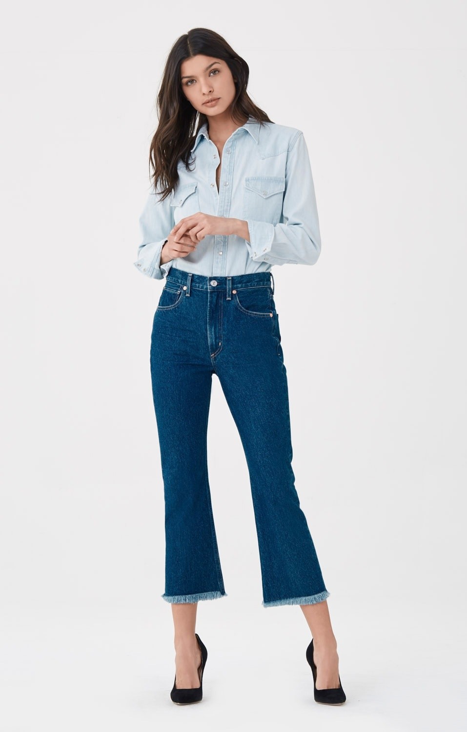 Estella Frey High Rise Ankle Flare Jeans