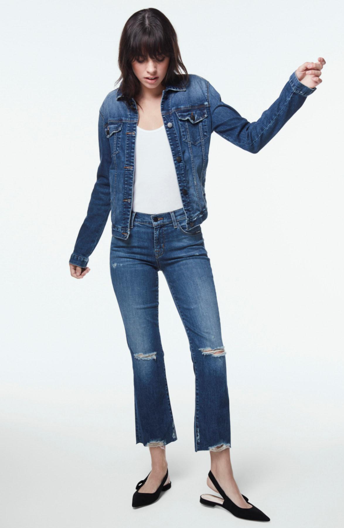 J Brand Selena Mid Rise Crop Bootcut Jeans