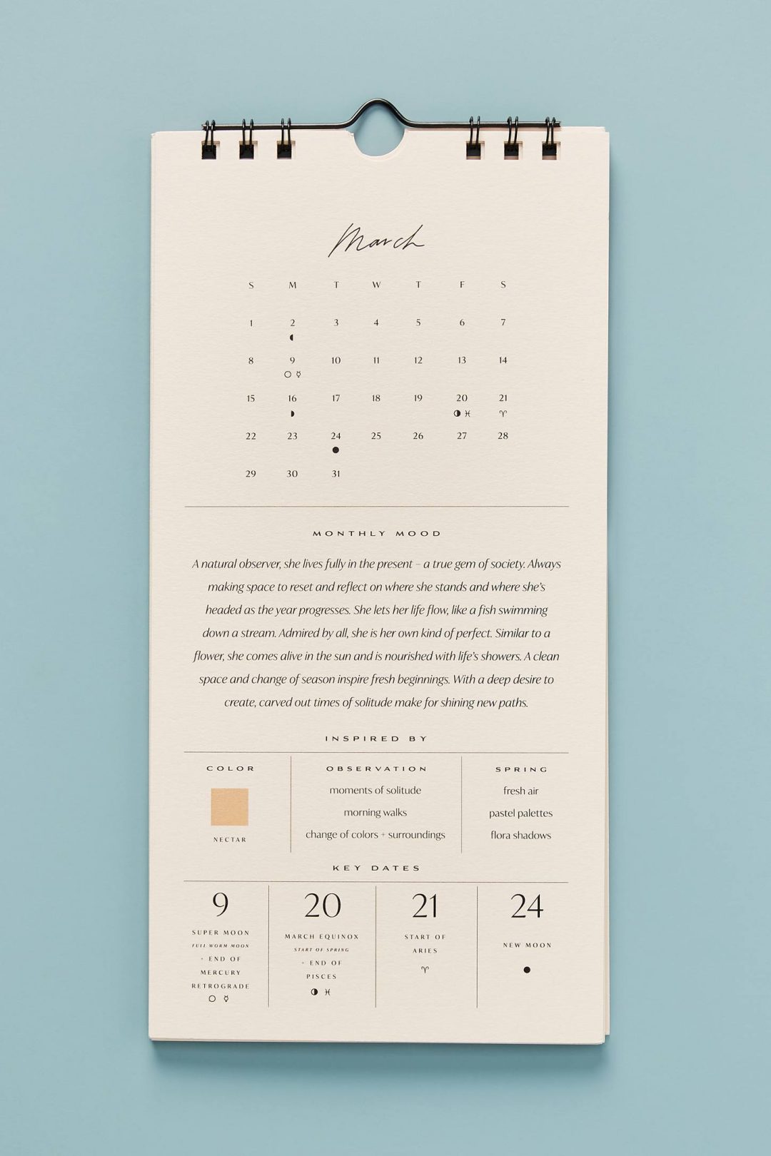 Wilde House Paper 2020 Calendar 