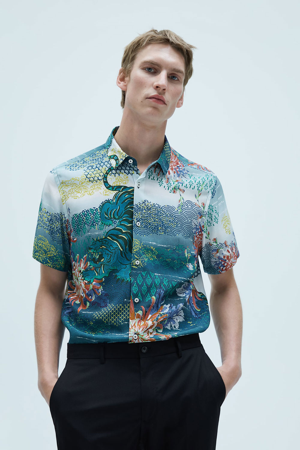 Zara muška košulja s uzorkom ljeto 2020 5
