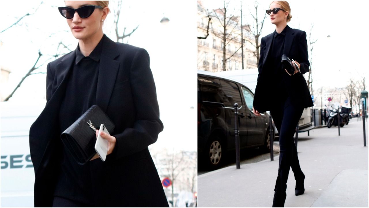 Street style inspiracija: ‘all black’ kombinacija Rosie Huntington Whiteley