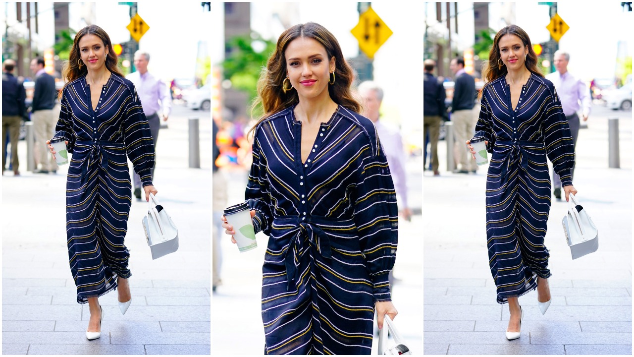 Street style inspiracija: Jessica Alba u savršenoj proljetnoj haljini