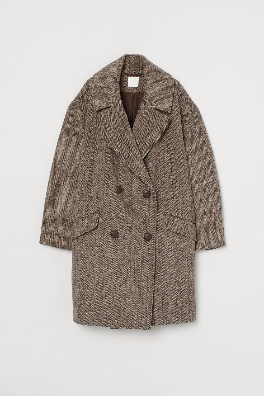 H&M klasični kaput herringbone uzorak jesen zima 2020.