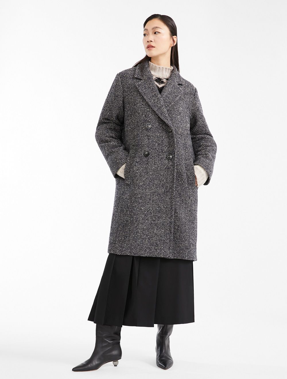 Weekend Max Mara klasični kaput herringbone uzorak jesen zima 2020. 