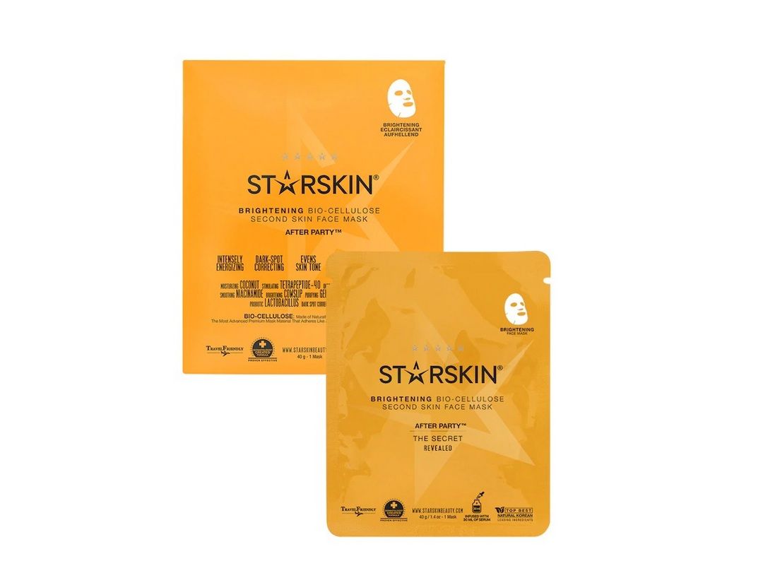 Starskin After Party™ Coconut Bio-Cellulose Second Skin Brightening Face Mask sheet maske