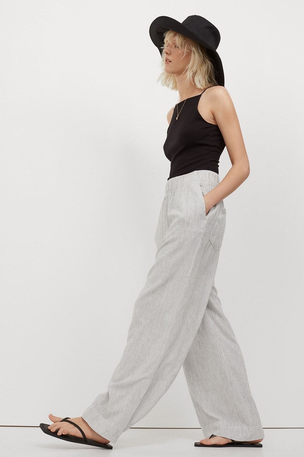H&M lanene hlače proljeće ljeto 2021. 