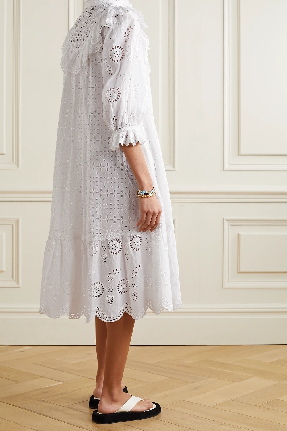 LOVESHACKFANCY bijela rupičasta haljina 2021.  
