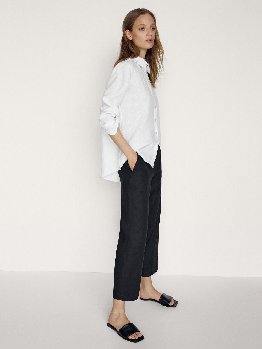 Massimo Dutti lanene hlače proljeće ljeto 2021.  