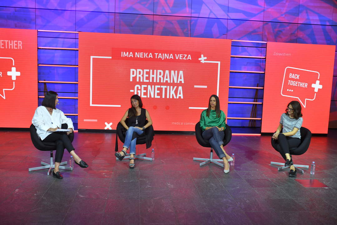 Panel rasprava Ima neka tajna veza_Prehrana i genetika_Moderator Daniela Trbović_Ana-Marija Liberati Pršo_Dragana Olujić_Karmen Matković Melki