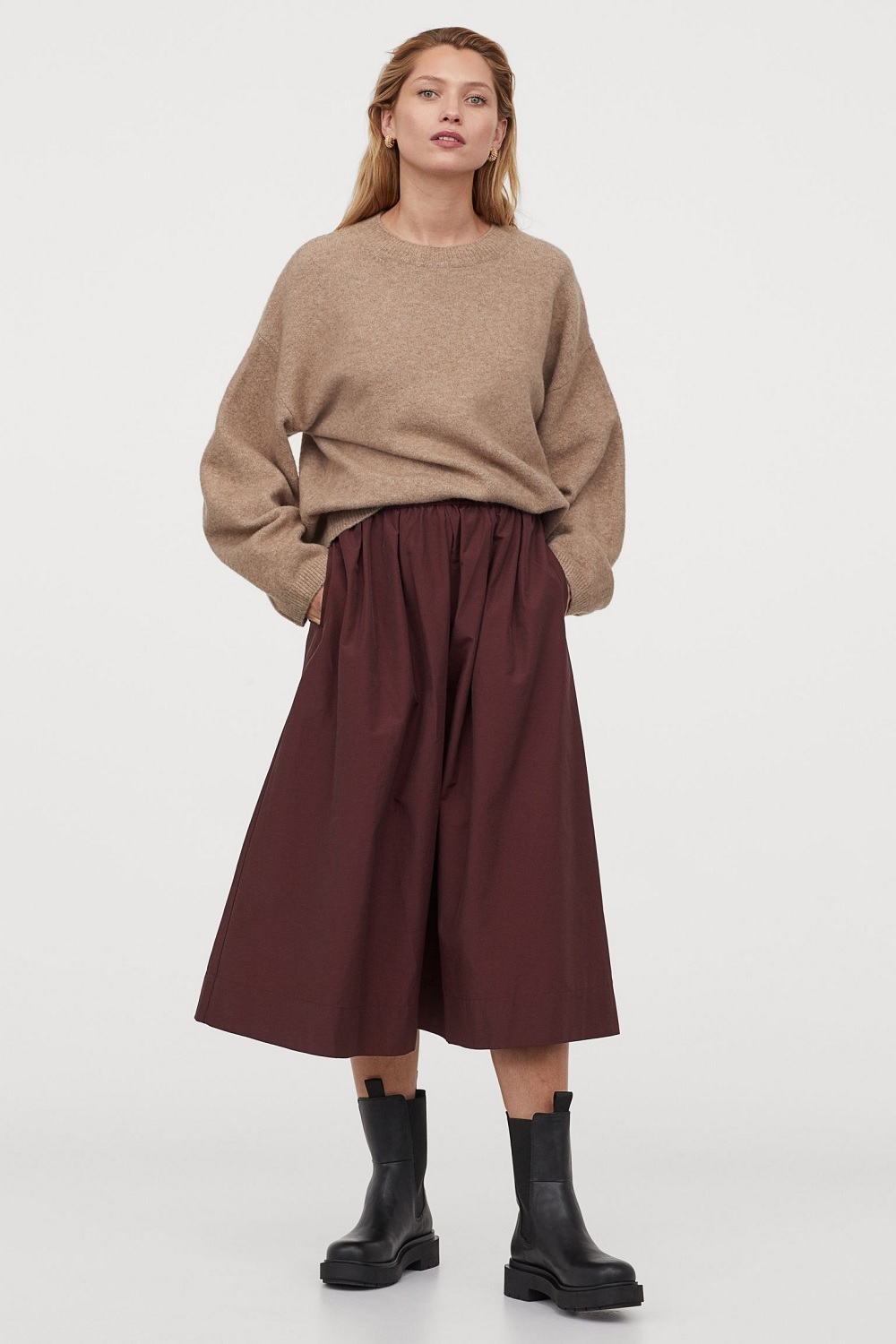 H&M midi suknja i pletivo jesen zima 2020.