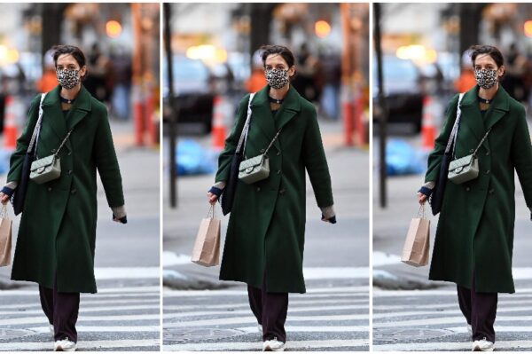 Street style inspiracija: Katie Holmes u savršenom high street kaputu i novim ‘it’ tenisicama