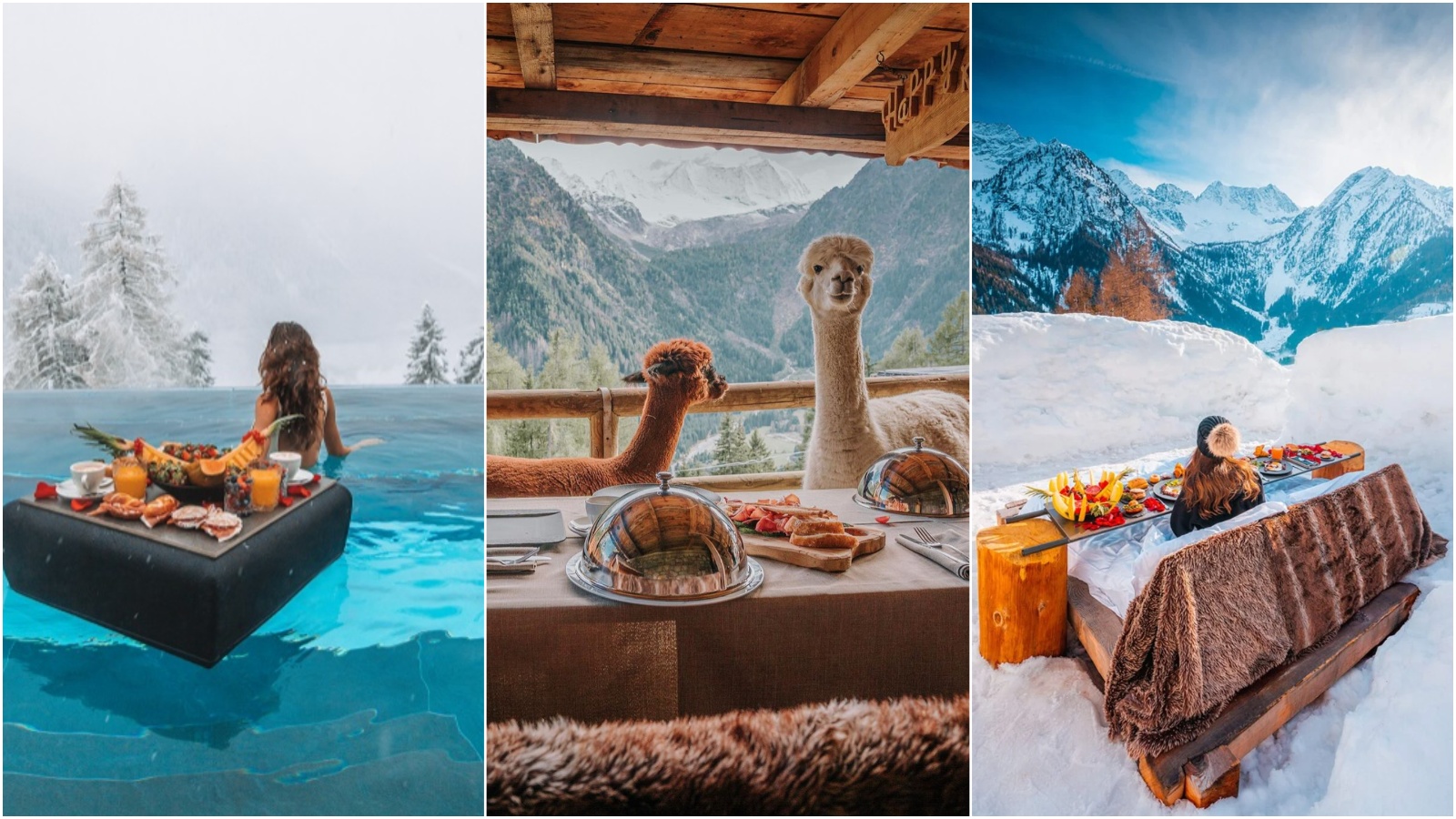 Talijanski resort u planinama s grijanim krevetom u snijegu