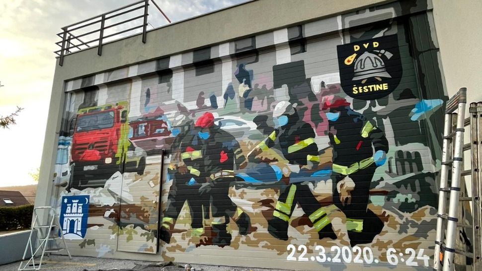 Obljetnica potresa: Ekipa iz Graffiti na Gradele napravila je mural posvećen vatrogascima