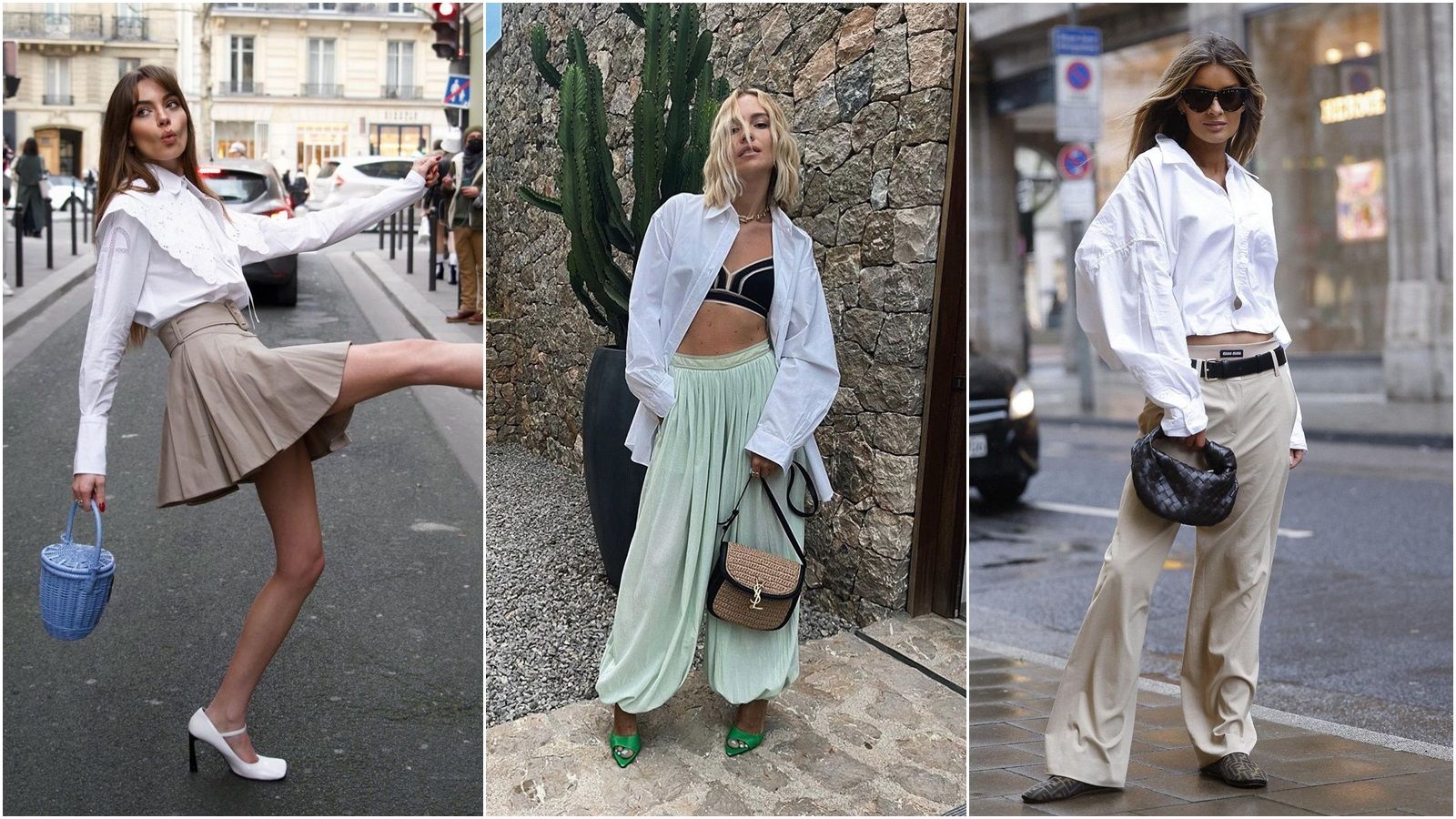 Street style inspo: Bijele košulje u ljetnim outfitima