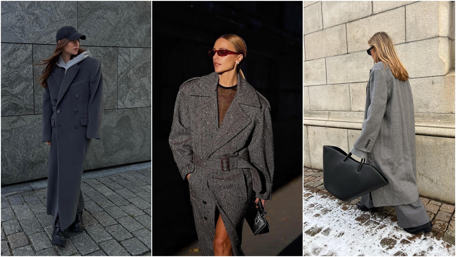 Street style inspo: Dugi sivi kaput koji viđamo na fashionisticama