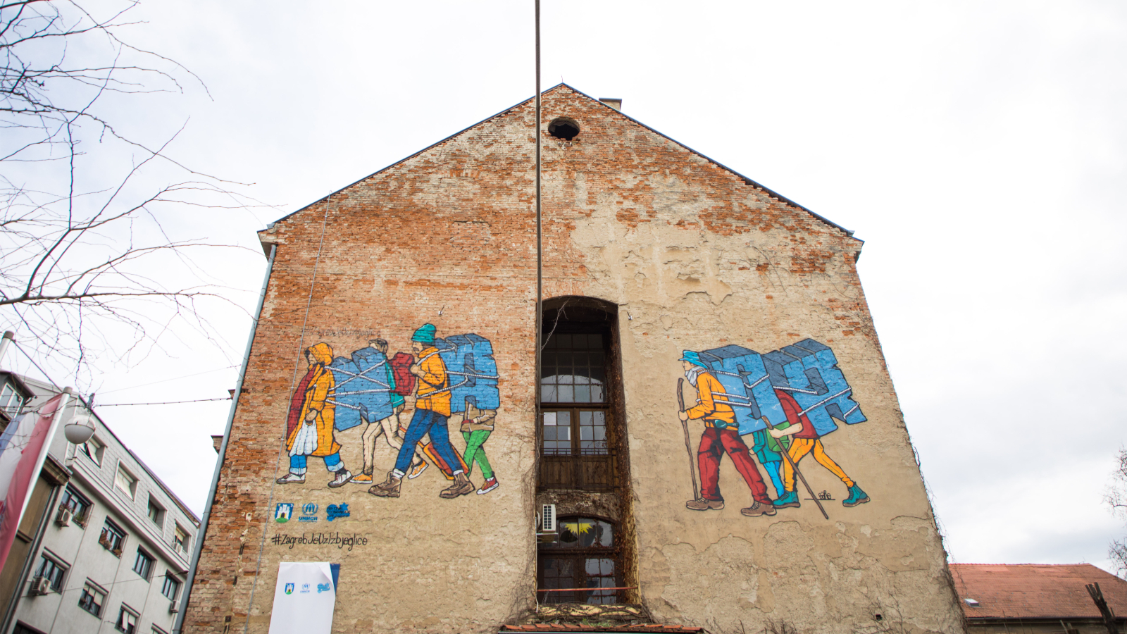 U centru Zagreba predstavljen je mural posvećen izbjeglicama