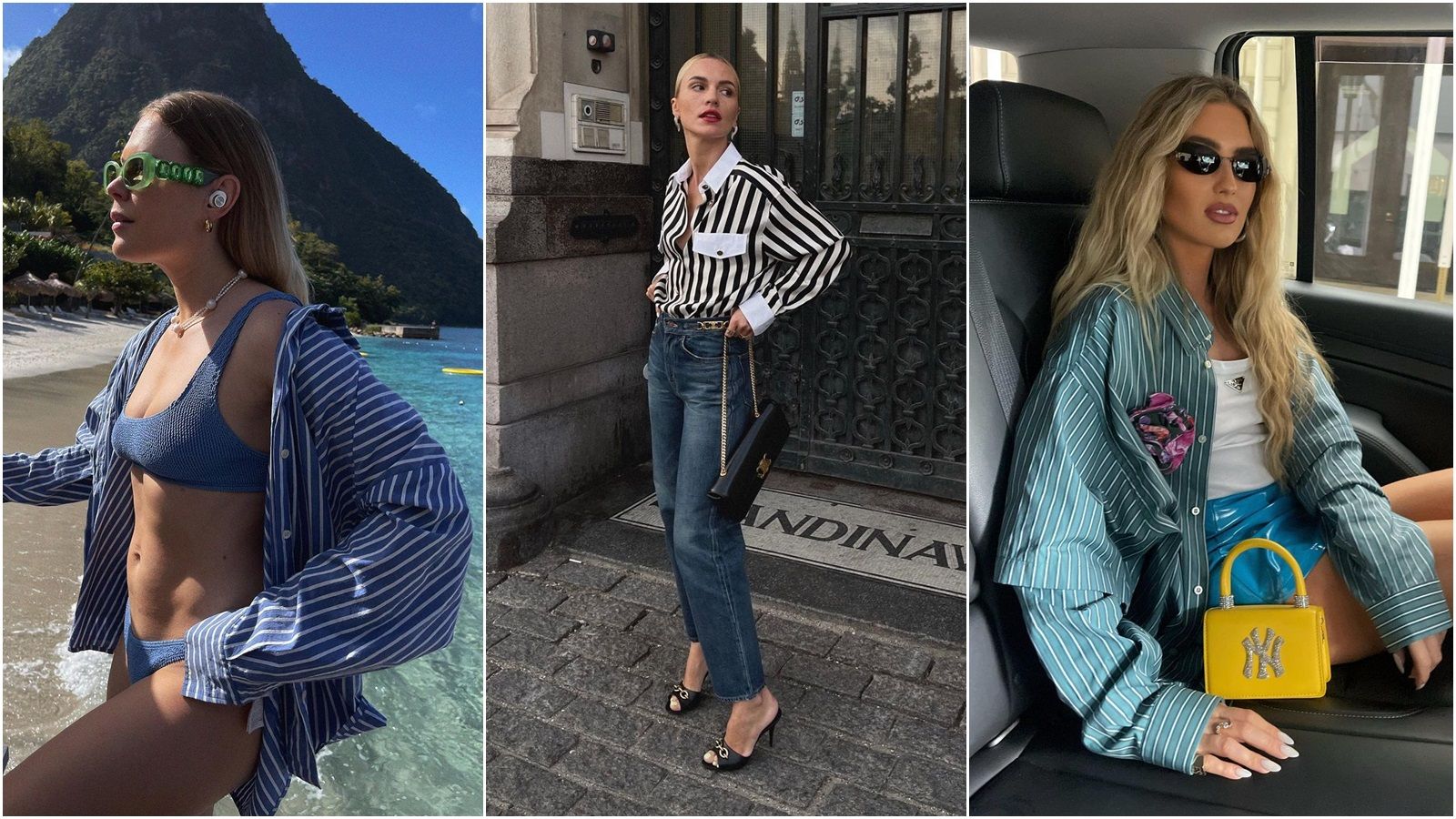 Street style inspo: Prugaste oversized košulje