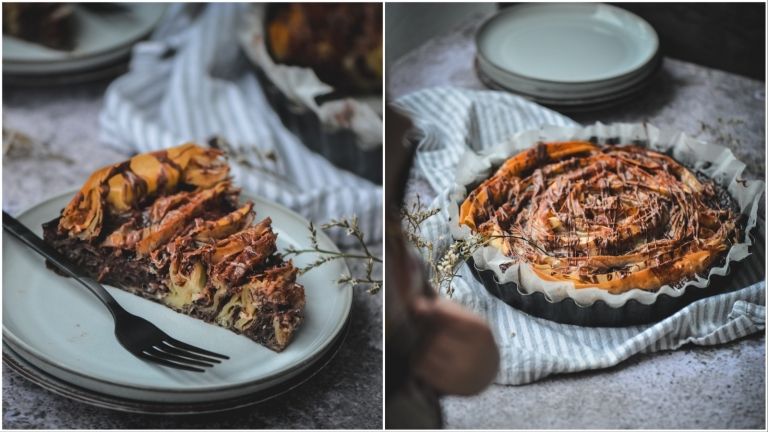 Ruffled chocolate milk pie