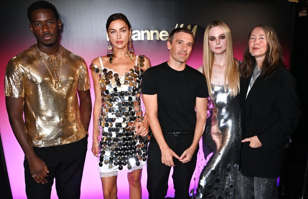 Damson Idris, Irina Shayk, Julien Dossena, Creative Director of Paco Rabanne,, Elle Fanning and H&M Creative Director Ann-Sofie Johansson