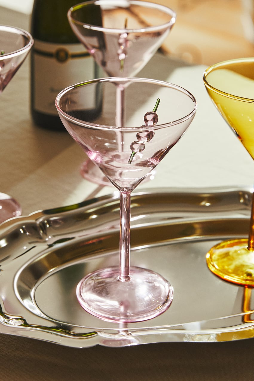 Zara Home čaša za martini ružičasta