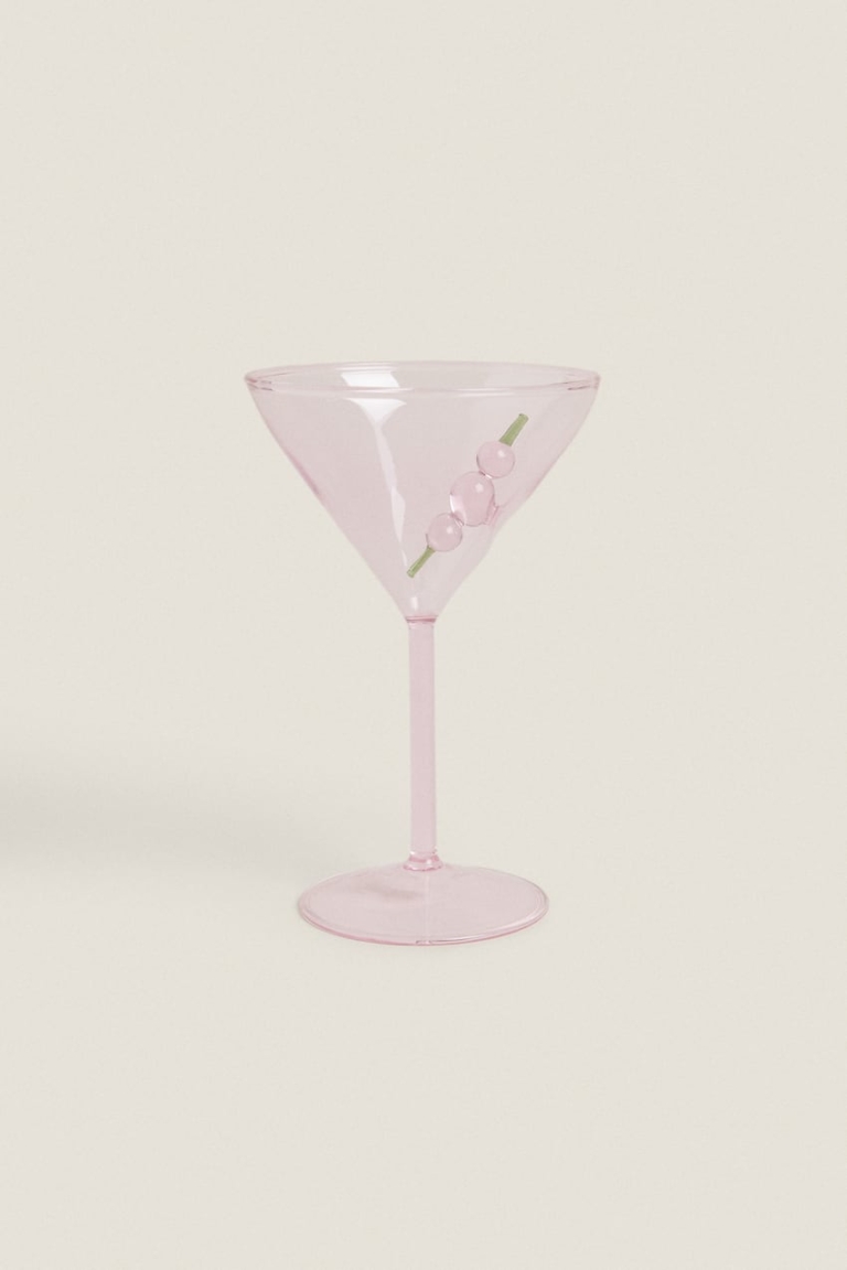 Zara Home ružičasta čaša za martini