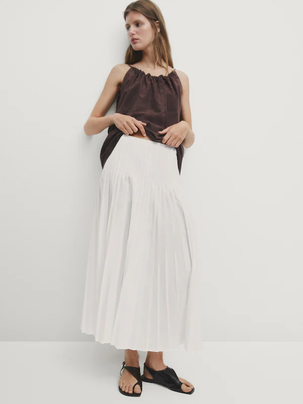 plisirana suknja Massimo Dutti proljeće ljeto 2024