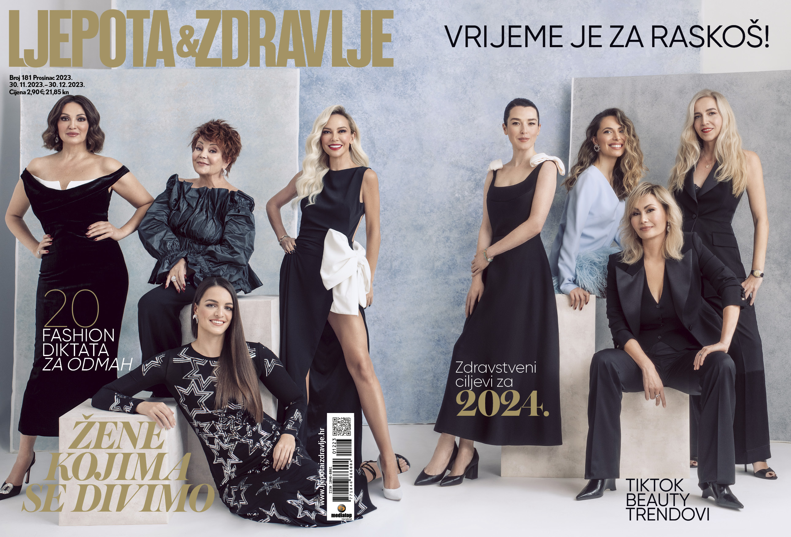 Osam inspirativnih žena krasi naslovnicu prosinačkog izdanja časopisa Ljepota&zdravlje 