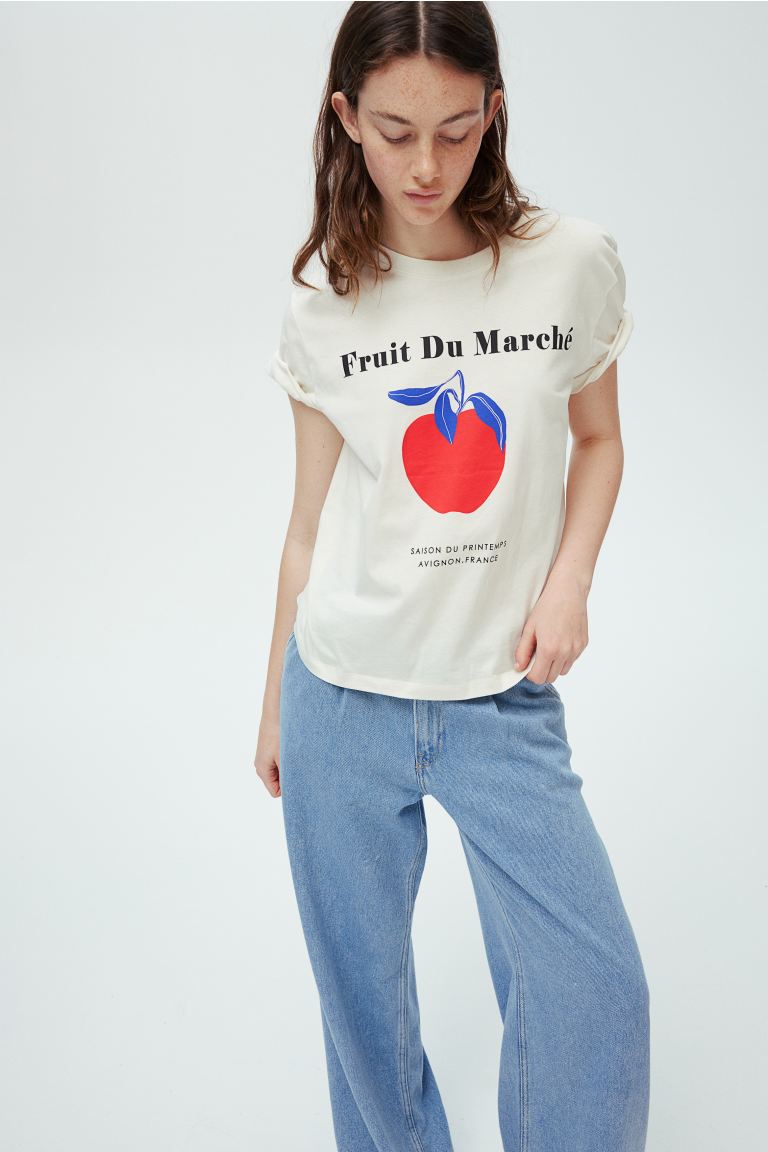 majica s tekstom H&M proljeće ljeto 2024