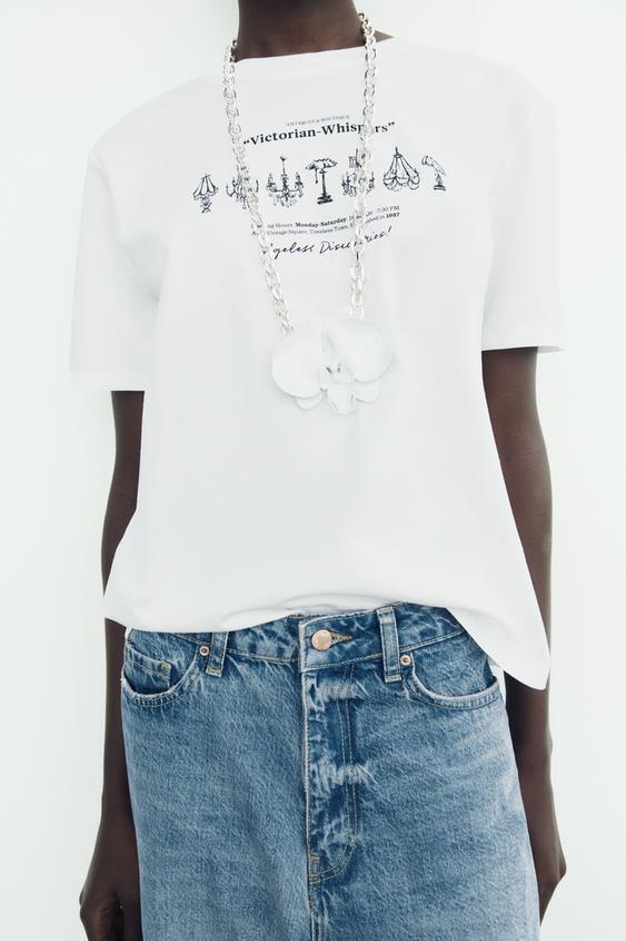 majica s tekstom Zara proljeće ljeto 2024