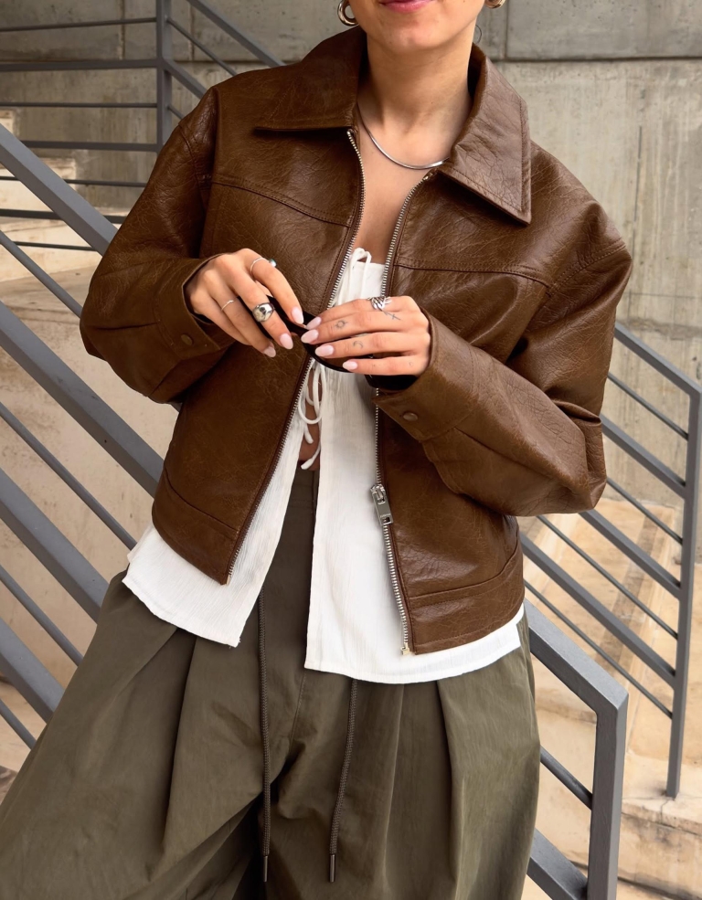 kožne jakne trendi modeli Bershka