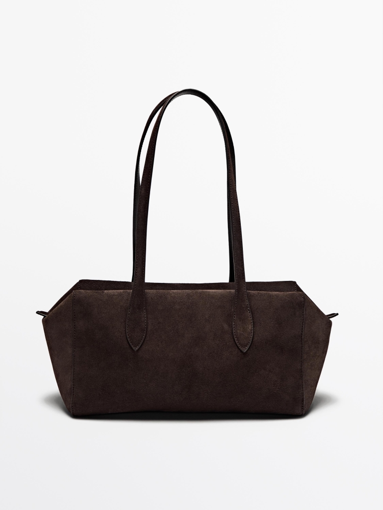 torba od brušene koža Massimo Dutti