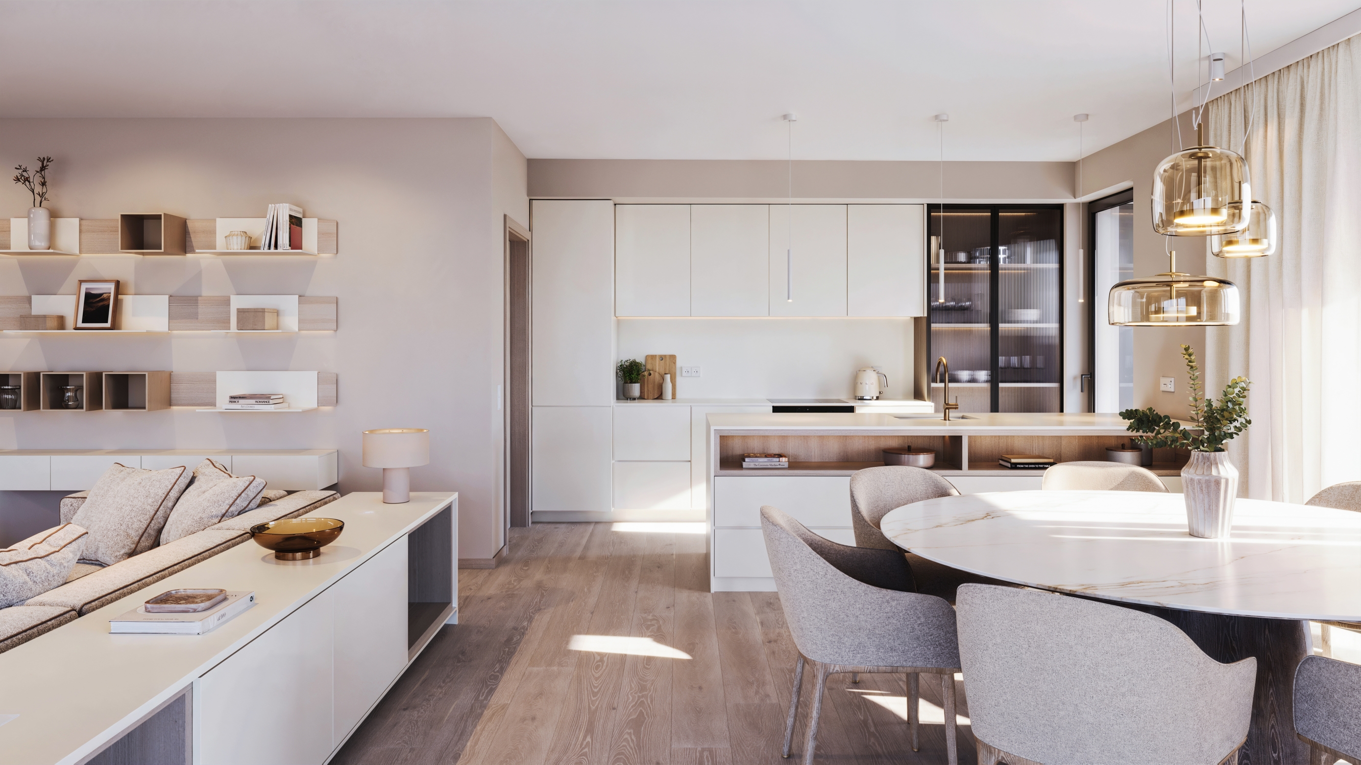 2504_falkensteiner-aurora-renderings_Type C-kitchen & dining area-beige