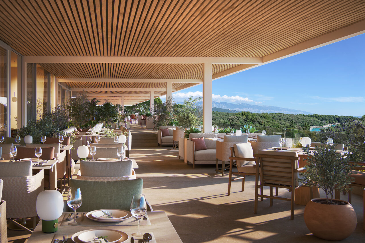 Arba Resort, Valamar Collection_V level restaurant terrace_02_CGI