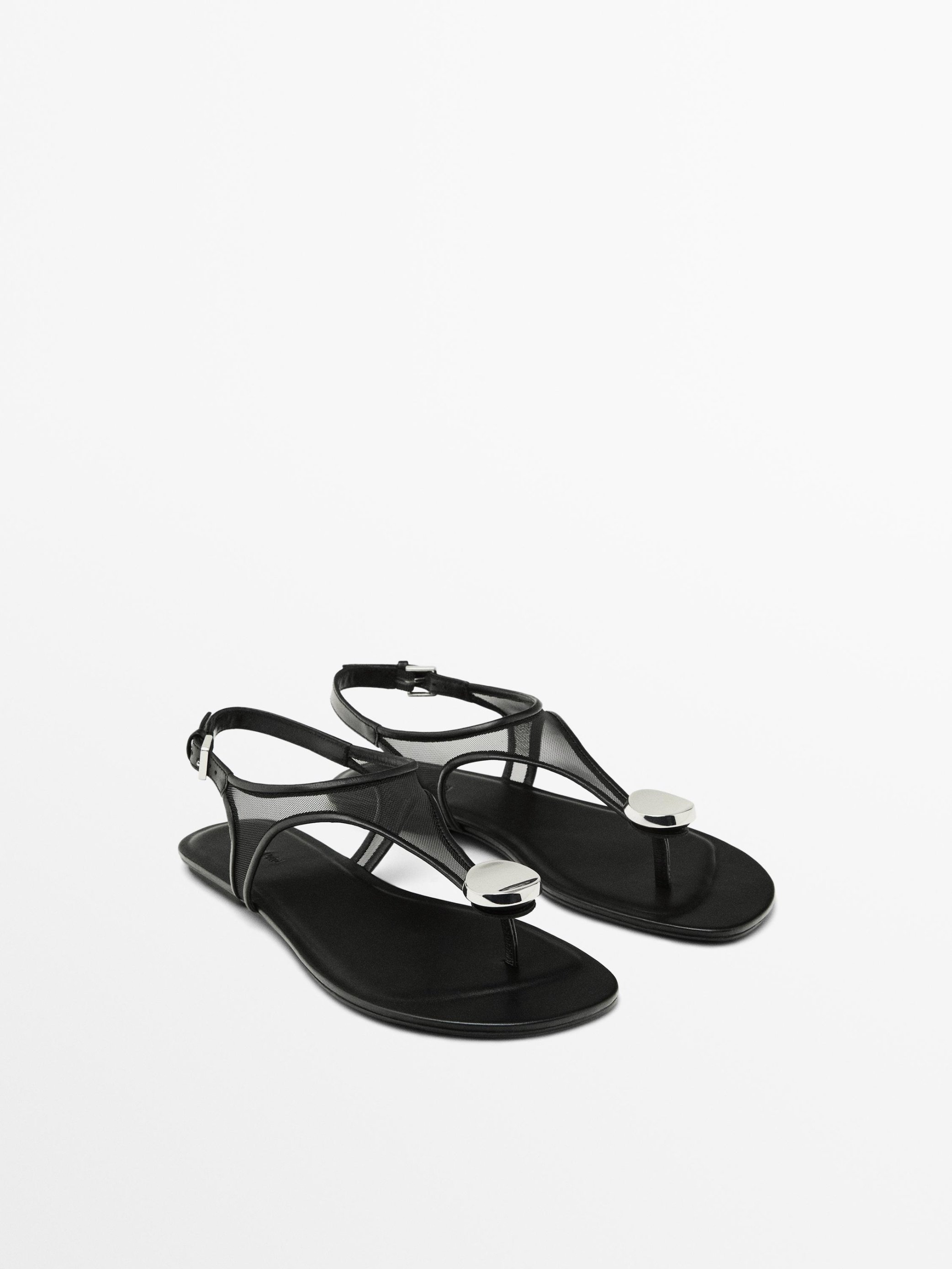 sandale s metalnim detaljem Massimo Dutti