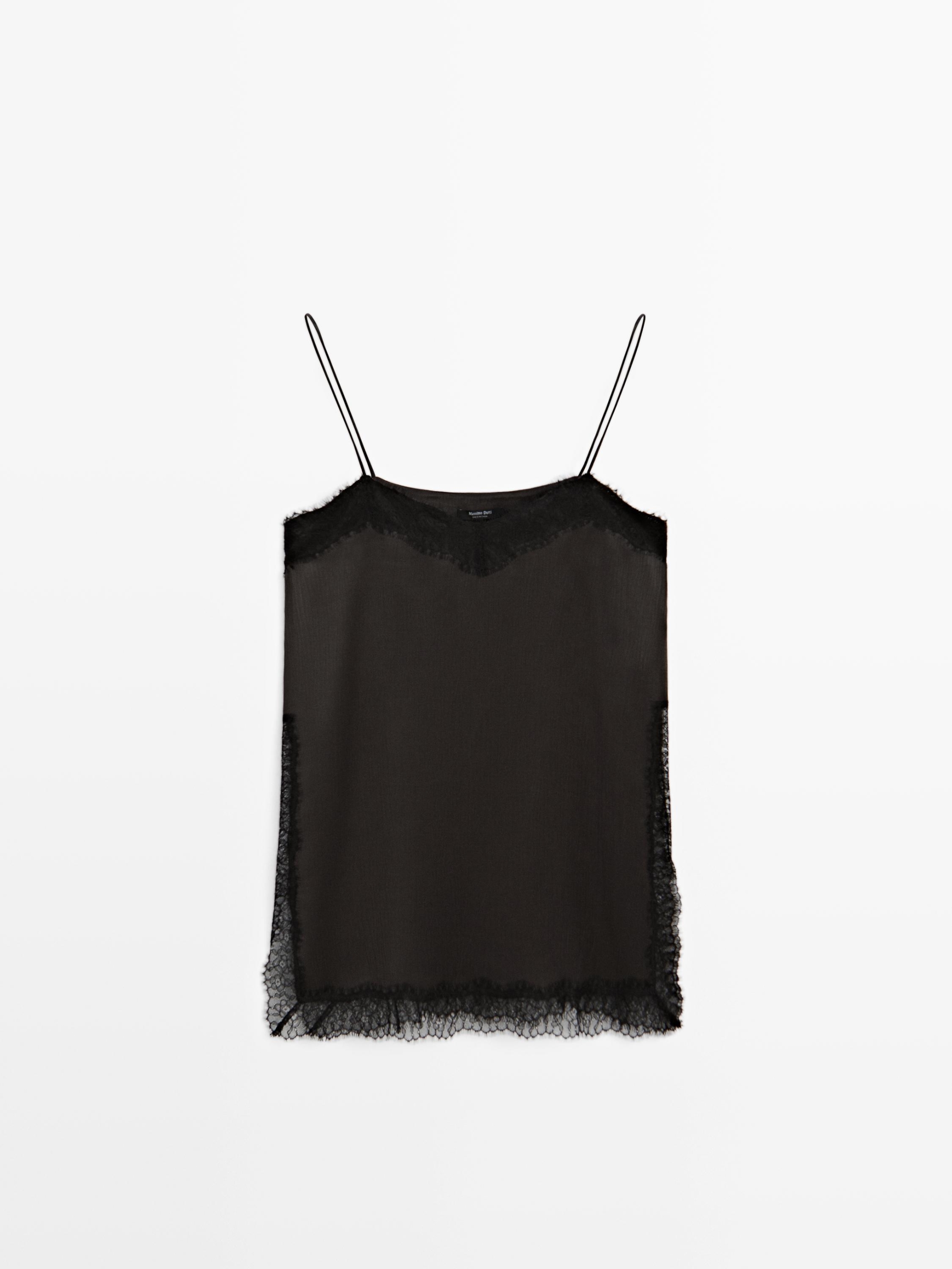top s čipkom Massimo Dutti